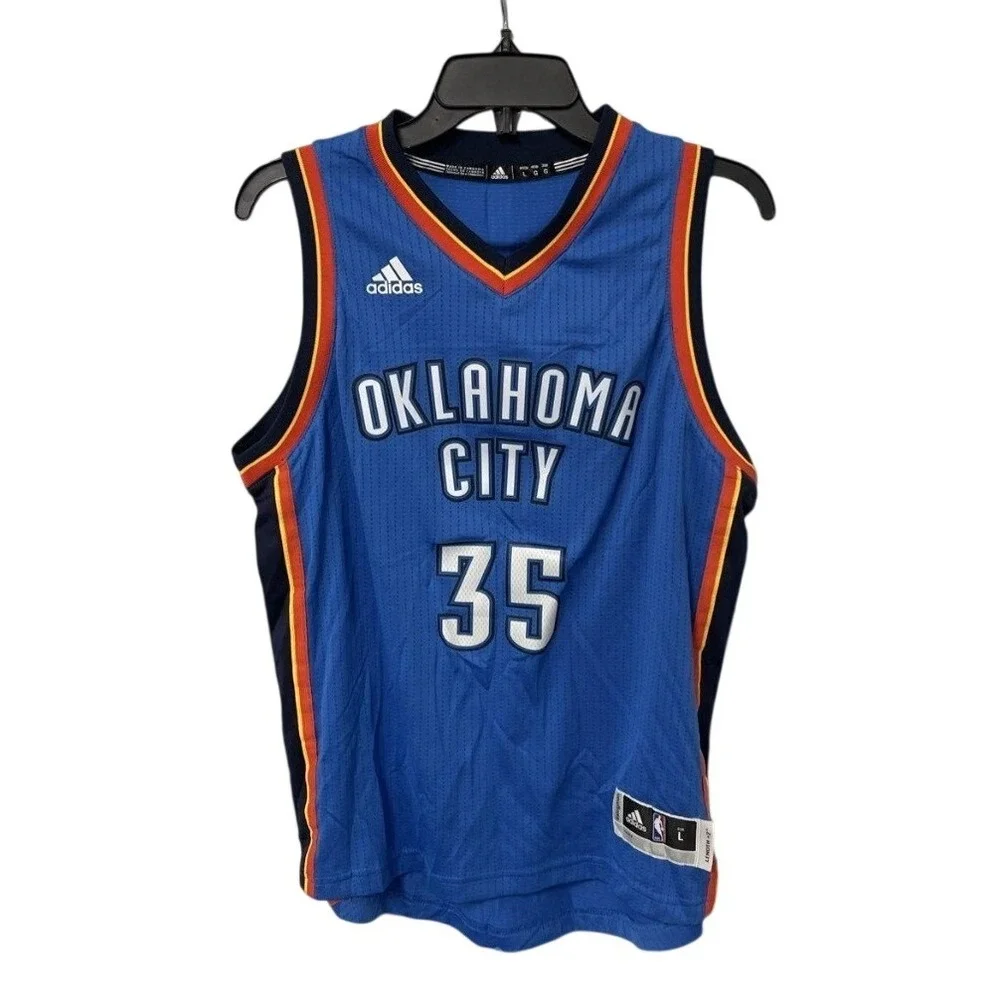 Adidas Oklahoma City Thunder Kevin Durant 35 NBA Jersey Blue Mens Large NWT